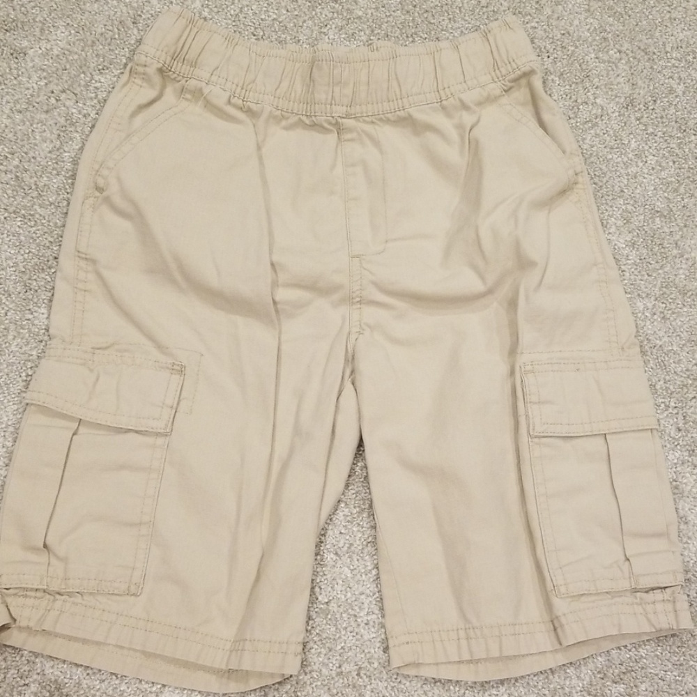 Childrens Place Elastic Waist Kahki Cargo Shorts